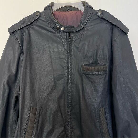 Cooper Vintage Bomber Jacket Gray Leather Flight Aviator Epaulettes Men’s 46 - Picture 3 of 12